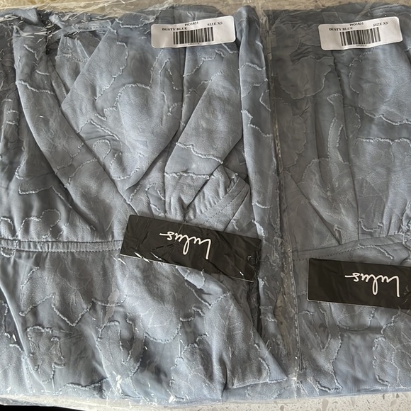 NWT Lulu’s Days of Beauty Dusty Blue Burnout Floral Skater Dress - Picture 7 of 8